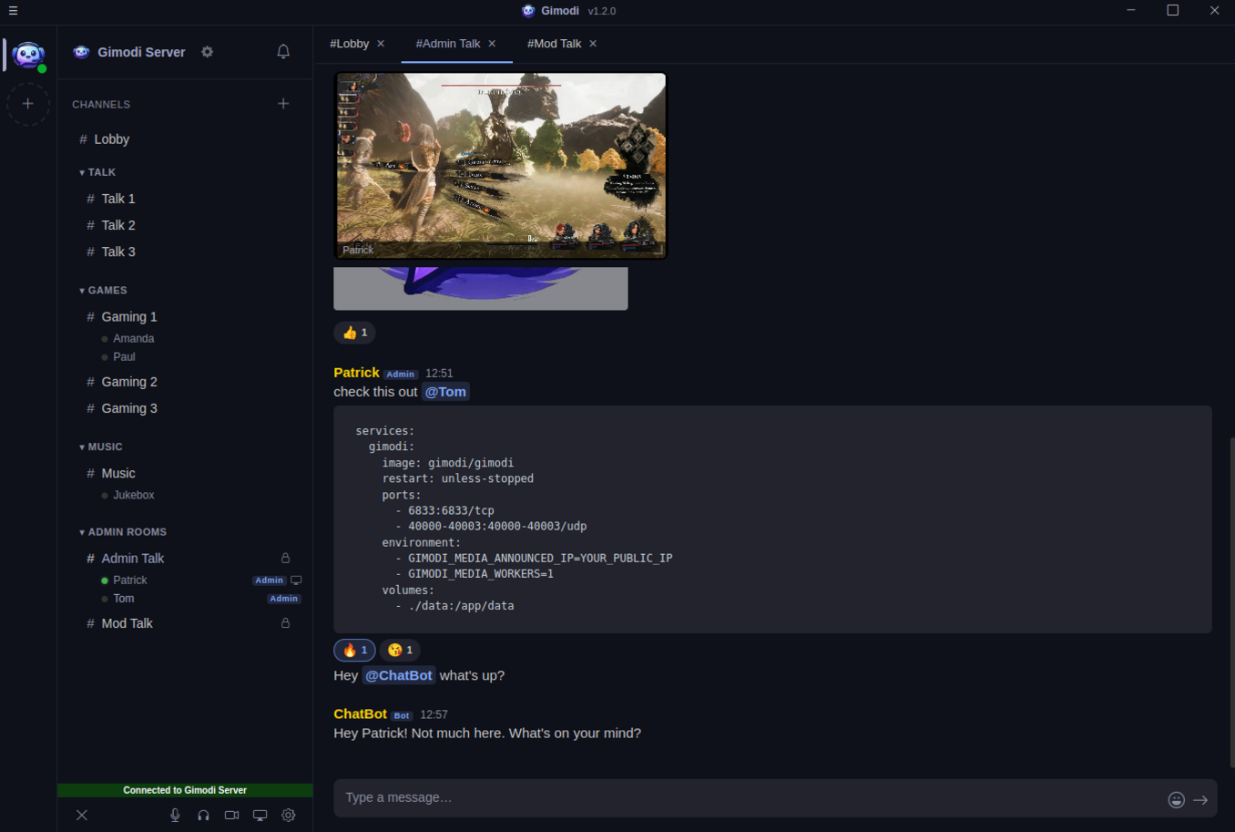 Gimodi chat interface